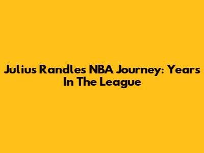 Julius Randle's NBA Journey: Years In The League