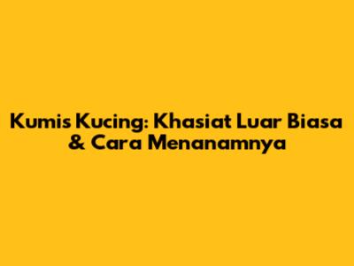 Kumis Kucing: Khasiat Luar Biasa & Cara Menanamnya