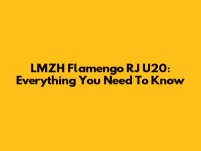 LMZH Flamengo RJ U20: Everything You Need To Know