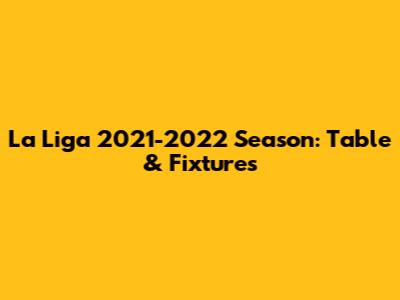La Liga 2021-2022 Season: Table & Fixtures