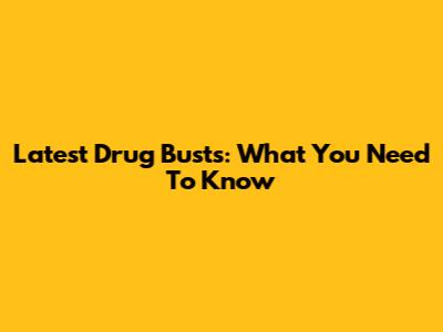 Latest Drug Busts: What You Need To Know
