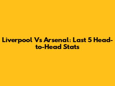 Liverpool Vs Arsenal: Last 5 Head-to-Head Stats