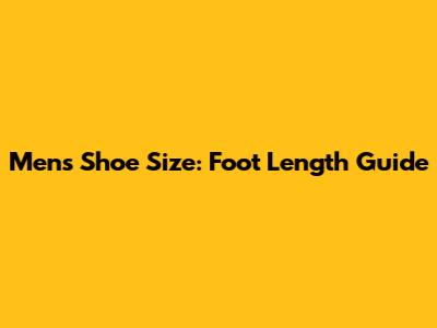 Men's Shoe Size: Foot Length Guide