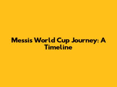 Messi's World Cup Journey: A Timeline