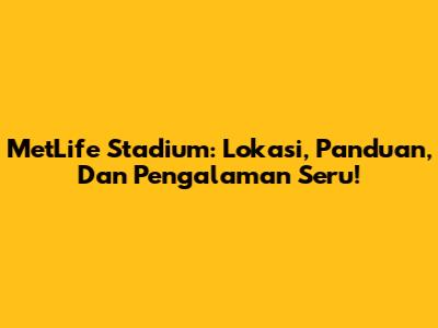 MetLife Stadium: Lokasi, Panduan, Dan Pengalaman Seru!