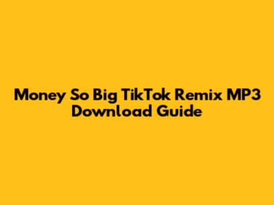 Money So Big TikTok Remix MP3 Download Guide