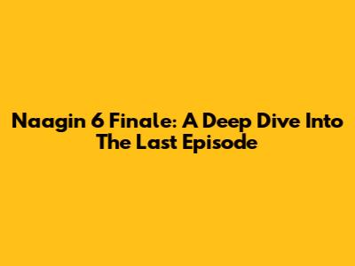 Naagin 6 Finale: A Deep Dive Into The Last Episode