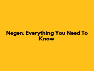 Negen: Everything You Need To Know