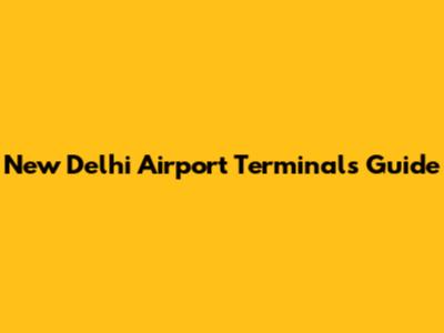 New Delhi Airport Terminals Guide