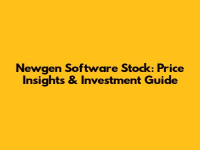 Newgen Software Stock: Price Insights & Investment Guide
