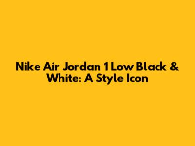 Nike Air Jordan 1 Low Black & White: A Style Icon