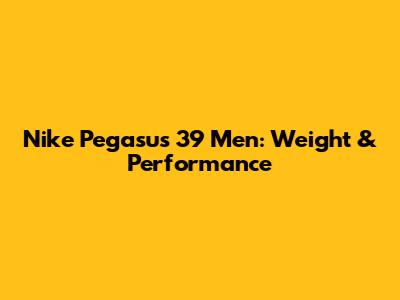 Nike Pegasus 39 Men: Weight & Performance