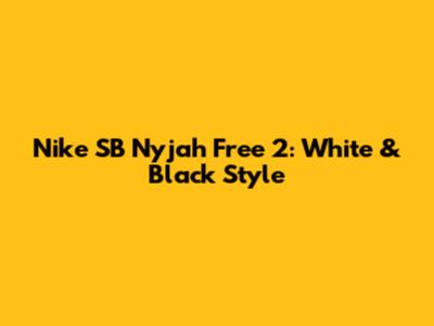 Nike SB Nyjah Free 2: White & Black Style