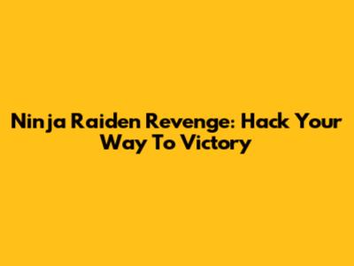Ninja Raiden Revenge: Hack Your Way To Victory