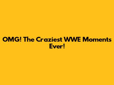 OMG! The Craziest WWE Moments Ever!