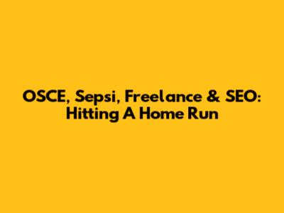OSCE, Sepsi, Freelance & SEO: Hitting A Home Run