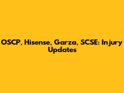 OSCP, Hisense, Garza, SCSE: Injury Updates