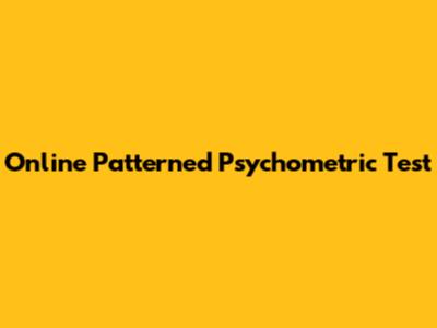 Online Patterned Psychometric Test