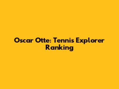 Oscar Otte: Tennis Explorer Ranking