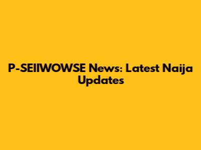 P-SEIIWOWSE News: Latest Naija Updates