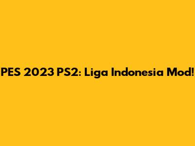 PES 2023 PS2: Liga Indonesia Mod!