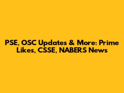 PSE, OSC Updates & More: Prime Likes, CSSE, NABERS News