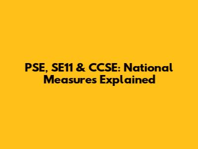 PSE, SE11 & CCSE: National Measures Explained