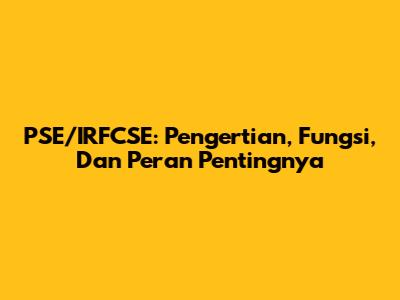 PSE/IRFCSE: Pengertian, Fungsi, Dan Peran Pentingnya