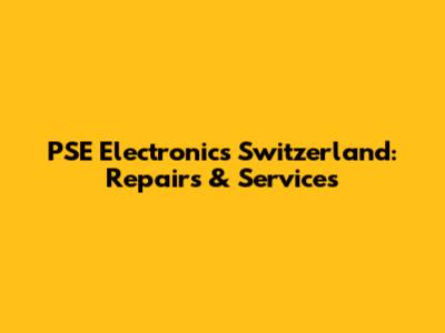 PSE Electronics Switzerland: Repairs & Services