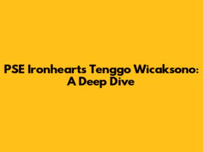 PSE Ironheart's Tenggo Wicaksono: A Deep Dive