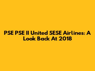 PSE PSE II United SESE Airlines: A Look Back At 2018