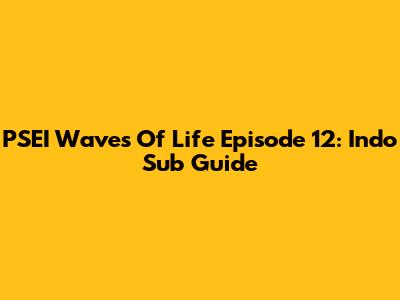 PSEI Waves Of Life Episode 12: Indo Sub Guide