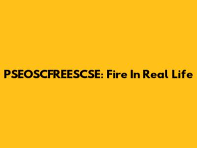 PSEOSCFREESCSE: Fire In Real Life