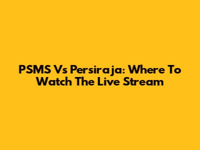 PSMS Vs Persiraja: Where To Watch The Live Stream
