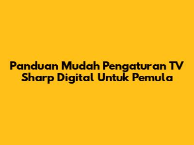 Panduan Mudah Pengaturan TV Sharp Digital Untuk Pemula