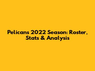 Pelicans 2022 Season: Roster, Stats & Analysis