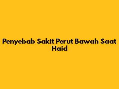 Penyebab Sakit Perut Bawah Saat Haid