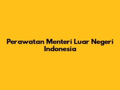 Perawatan Menteri Luar Negeri Indonesia