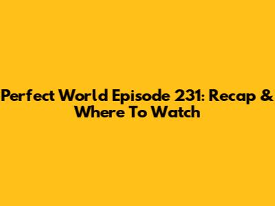 Perfect World Episode 231: Recap & Where To Watch