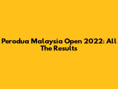 Perodua Malaysia Open 2022: All The Results