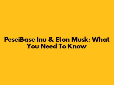 PeseiBase Inu & Elon Musk: What You Need To Know