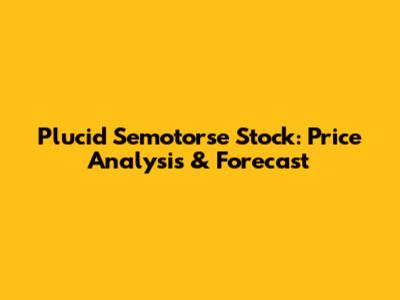 Plucid Semotorse Stock: Price Analysis & Forecast