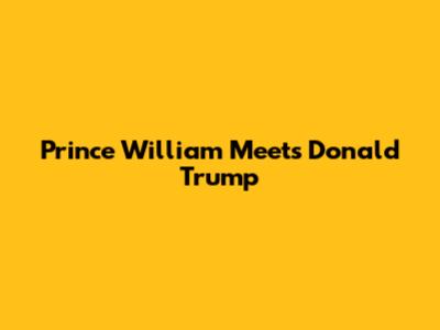 Prince William Meets Donald Trump
