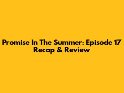 Promise In The Summer: Episode 17 Recap & Review