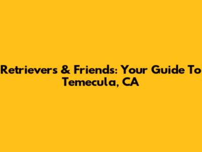 Retrievers & Friends: Your Guide To Temecula, CA