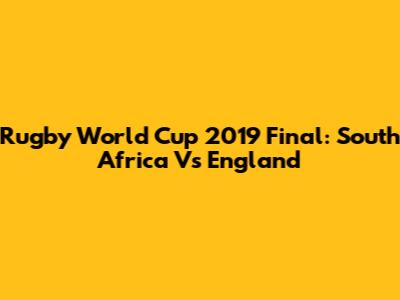 Rugby World Cup 2019 Final: South Africa Vs England