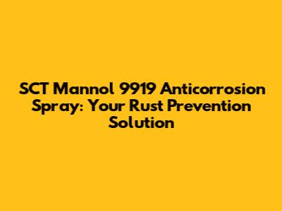 SCT Mannol 9919 Anticorrosion Spray: Your Rust Prevention Solution