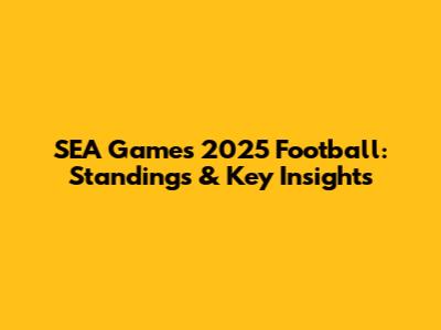 SEA Games 2025 Football: Standings & Key Insights