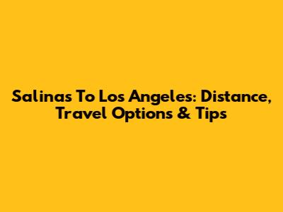 Salinas To Los Angeles: Distance, Travel Options & Tips
