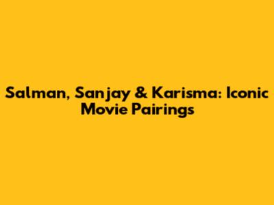 Salman, Sanjay & Karisma: Iconic Movie Pairings